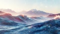 Ocean Waves and Distant Mountains Royalty Free Stock Photo