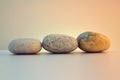Serene Arrangement of Three Smooth River Rocks Royalty Free Stock Photo