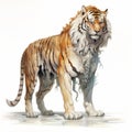 Stunning Tiger From The Last Unicorn In Isolated White Background Royalty Free Stock Photo