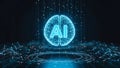 Artificial Intelligence Brain with Digital Network Royalty Free Stock Photo