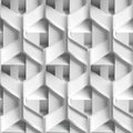Abstract White Geometric Pattern: Interlocking Hexagon Design with Subtle Shadows Royalty Free Stock Photo
