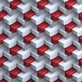 Abstract Red and White Geometric Block Pattern: A Modern Minimalist Design Royalty Free Stock Photo