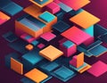 A captivating isometric block abstract composition showcasing a dynamic data visualization UI set Royalty Free Stock Photo
