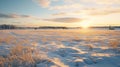 Winter Sunset In Rural Finland: A Scenic 32k Uhd Vray Image