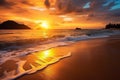 Golden Horizons: Southeast Asian Sunset Embracing Serene Shores