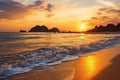 Golden Horizons: Southeast Asian Sunset Embracing Serene Shores