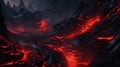 Captivating lava wallpaper: fiery beauty and volcanic landscapes in breathtaking visuals. Earth's core, hot lava Royalty Free Stock Photo