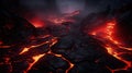 Captivating lava wallpaper: fiery beauty and volcanic landscapes in breathtaking visuals. Earth's core, hot lava Royalty Free Stock Photo