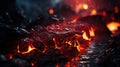 Captivating lava wallpaper: fiery beauty and volcanic landscapes in breathtaking visuals. Earth's core, hot lava Royalty Free Stock Photo