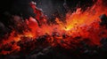 Captivating lava wallpaper: fiery beauty and volcanic landscapes in breathtaking visuals. Earth's core, hot lava Royalty Free Stock Photo