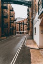 Regenerated London Street: Overhead Walkways in Butler\'s Wharf Royalty Free Stock Photo