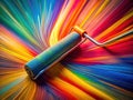 Stunning Long Exposure Paint Roller Art A Professional Artistic Photo of a LongHandle Roller Creating Abstract Motion Royalty Free Stock Photo