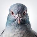 macro close up face dove pigeon bird isolated on blank white background Royalty Free Stock Photo