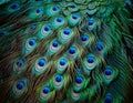 Peacock Back Feathers Close-up Royalty Free Stock Photo