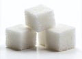 A CloseUp Examination of Four Pristine White Sugar Cubes A Macro Photography Study of Purity and Sweetness Royalty Free Stock Photo