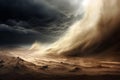 Abstract Tornado: Swirling Smoke and Dust in Barren Landscape