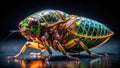 Detailed CloseUp of a Crawling Cicada Nymph Against a Striking Dark Background HighQuality Macro Stock Photo Royalty Free Stock Photo