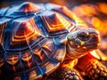 Intricate Tortoise Shell Macro Unveiling the Detailed Beauty of a Reptiles Armor Royalty Free Stock Photo