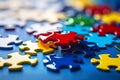 Vibrant Puzzle Pieces: A Competitive Arrangement Royalty Free Stock Photo