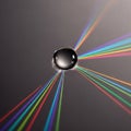 A captivating macro shot of a single water drop splitting light into a colorful rainbow array Royalty Free Stock Photo