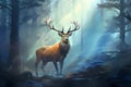 Captivating Magic deer nature. Generate Ai