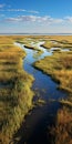 Captivating Marshland Creek In Nebraska: A National Geographic-style Photo Journey