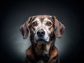 Determined Senior Dog Challenges New Training Command Minimalist Portrait Capturing Stubborn Spirit