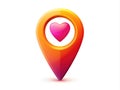 Modern Minimalist HeartShaped Location Pin Design A Clean Vector Map Pointer for Travel Navigation and Graphic Design Royalty Free Stock Photo