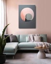A captivating minimalist piece featuring a beautiful circular hanging on wall generative AI