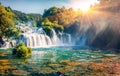 Captivating morning scene of Krka National Park, Lozovac village location, Croatia Royalty Free Stock Photo