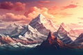 Captivating Mountain range art. Generate Ai