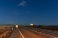 Captivating Nighttime Highway Scene with Blurred Figure - Stock Photo for Agencie