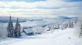 Captivating Norwegian Winter Scene: A Serene Village Amidst Snowy Landscapes