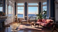 Captivating Nostalgia: A Tranquil Victorian Seaside Retreat Embraced by Timeless Elegance and Coastal Charm - AI Generative