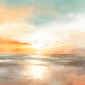 Captivating Ocean Artwork Seascapes Beach Illustrations and Tranquil Watercolor Views