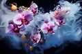 Captivating Orchids flower smoke. Generate Ai Royalty Free Stock Photo