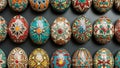Vibrant Traditional Easter Eggs with Intricate Patterns Royalty Free Stock Photo