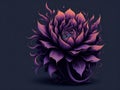 Captivating painting showcases exquisite purple and pink flowers, their petals delicately painted against a dark blue background,