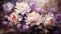 Captivating Painting of White and Purple Flowers