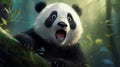 Captivating Panda Games Wallpapers: Hyper-realistic Illustrations And Cartoonish Designs