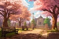 Captivating Park tree anime visual novel game. Generate Ai