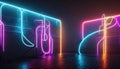 Pulsating soundscape in 3d neon