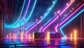 Pulsating soundscape in 3d neon