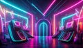 Pulsating soundscape in 3d neon