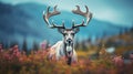 Colorful Portraiture: A Majestic Deer In A Norwegian Nature Landscape