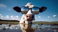 Moo-tivating Style: A Visionary Bovine Rocking Glasses