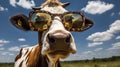 Specs and Spots: A Cow\'s Fashion Statement