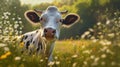 Curious Cow: A Glimpse into the Inquisitive Nature of Farm Animals Royalty Free Stock Photo