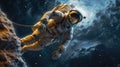 Cosmic Wanderer: Astronaut Embarks on a Science Fiction Space Walk