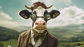 Cownspicuous Vision: A Bovine\'s Spectacled Stare